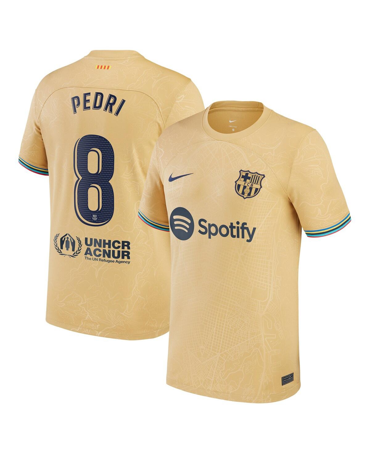 Men's Nike Pedri Gold Barcelona 2022/23 Away Replica Player Jersey - Gold