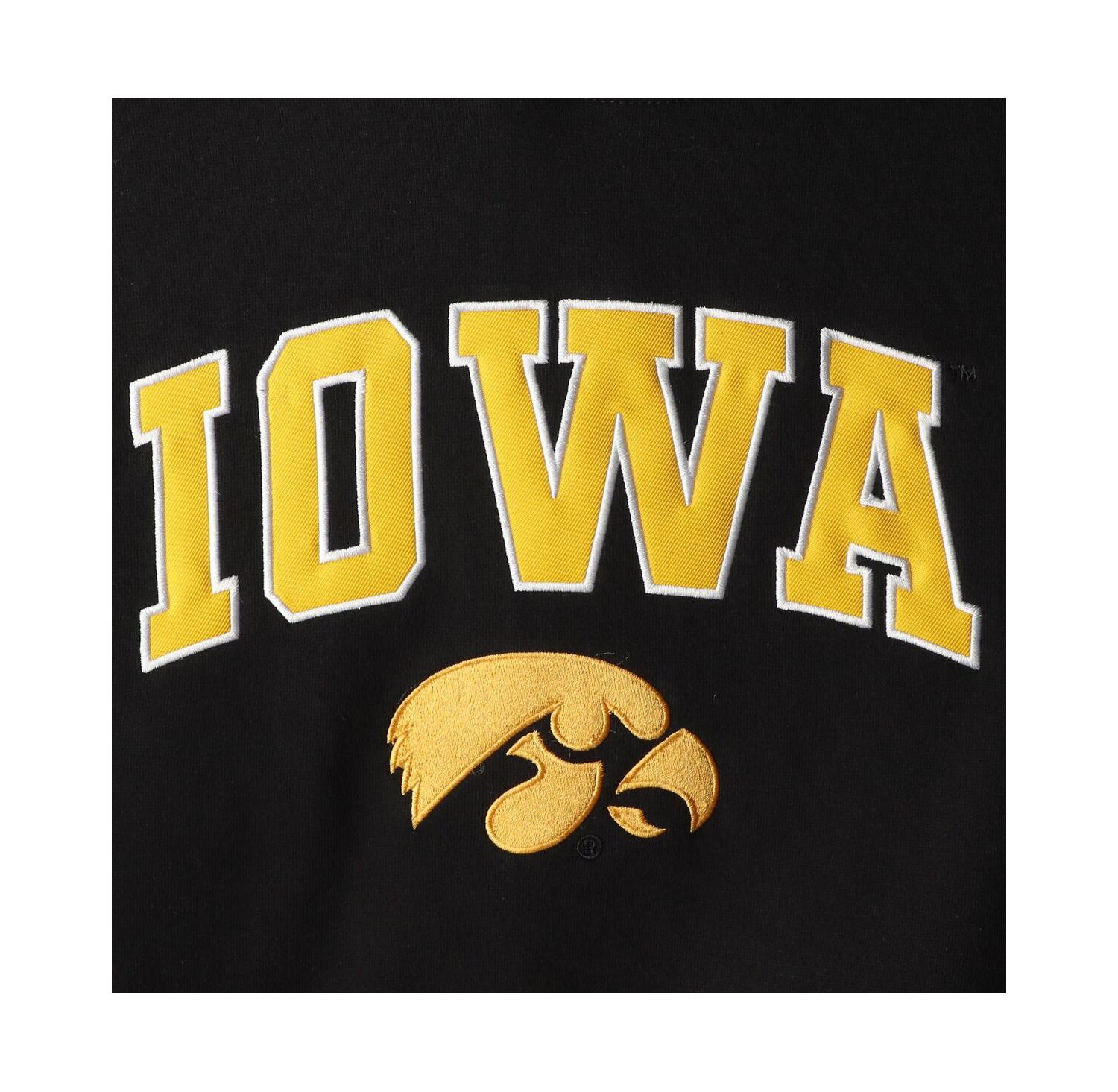 Youth Boys Black Iowa Hawkeyes 2-Hit Team Pullover Hoodie