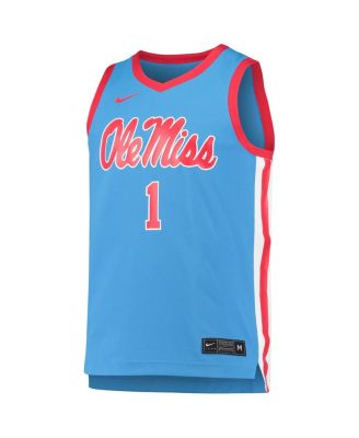 Men's #1 Light Blue Ole Miss Rebels Replica Basketball Jersey
