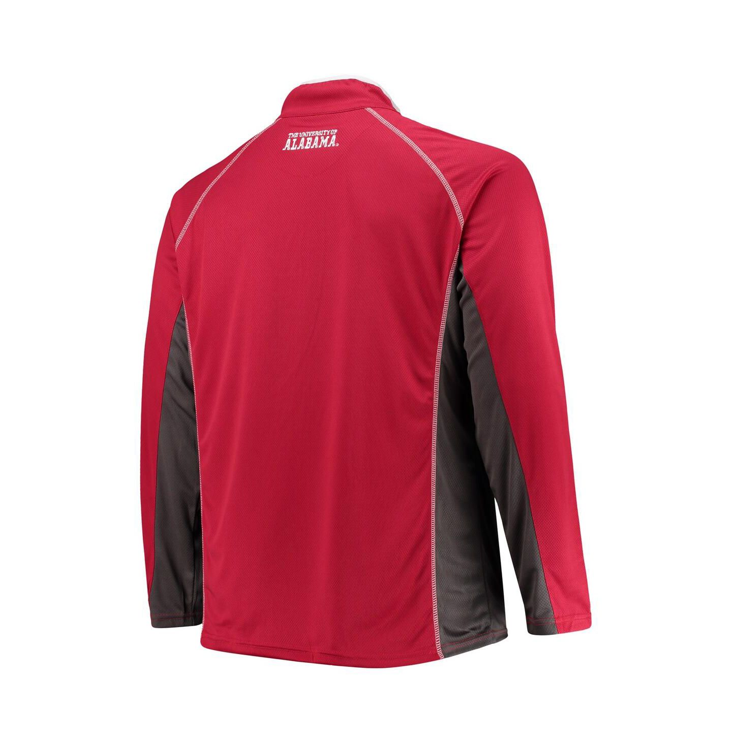 Мужская куртка Profile Crimson Alabama Crimson Tide Big and Tall Textured Raglan Quarter-Zip — фото 5