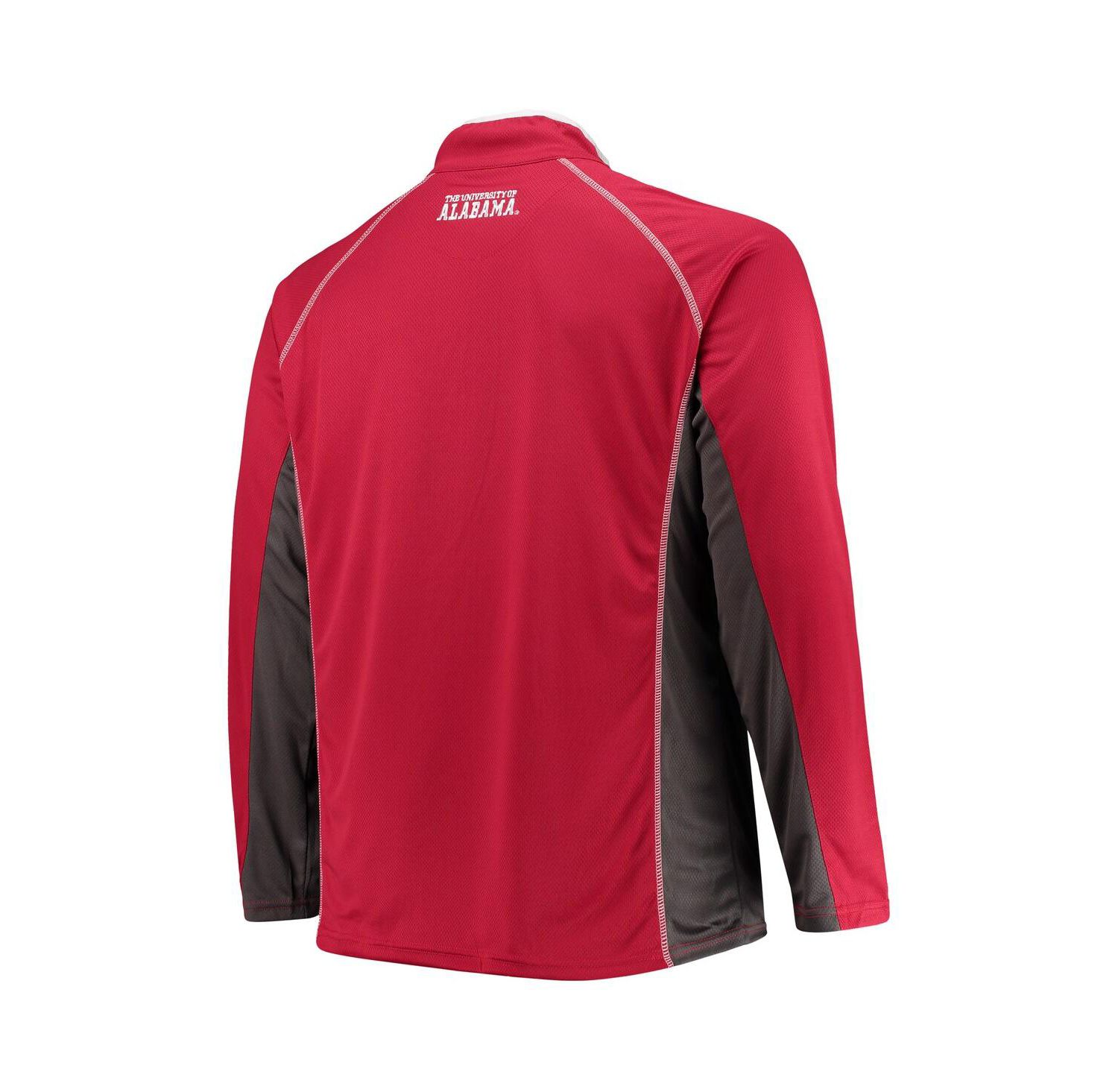 Men's Crimson Alabama Crimson Tide Big and Tall Textured Raglan Quarter-Zip Jacket