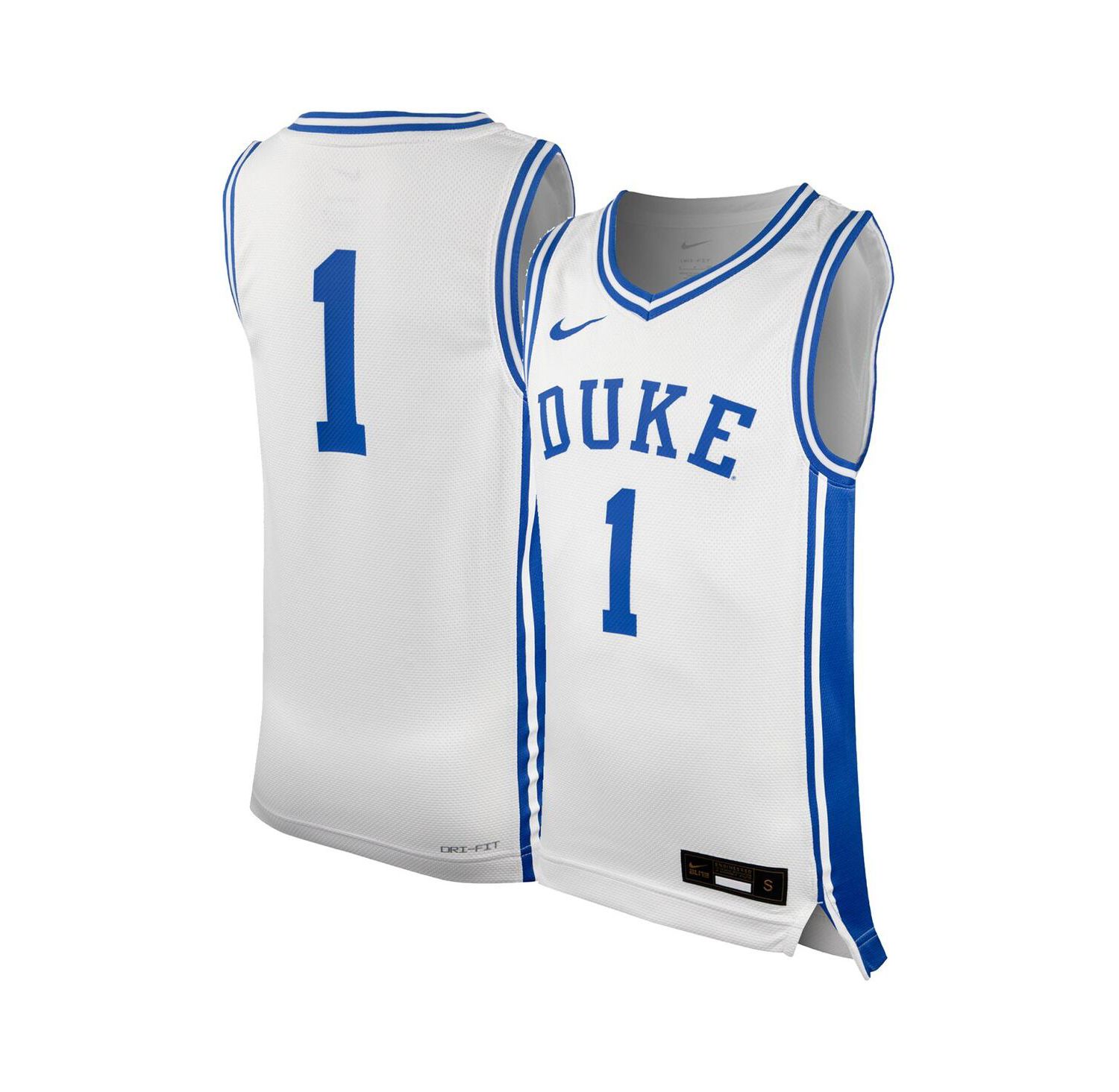 Youth Boys #1 White Duke Blue Devils Icon Replica Basketball Jersey