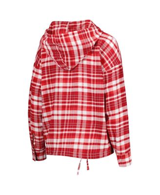 Women's Crimson Oklahoma Sooners Mainstay Plaid Pullover Hoodie