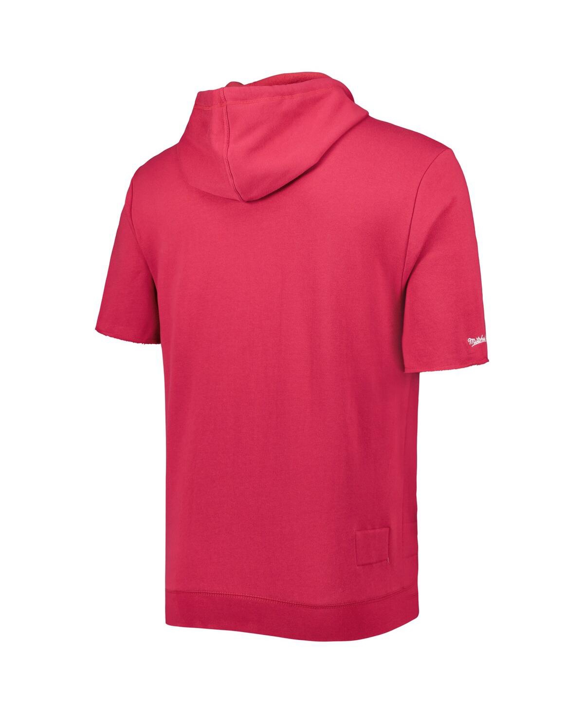 Men's Mitchell & NessArizona Cardinals Washed Short Sleeve Pullover Hoodie - Cardinal