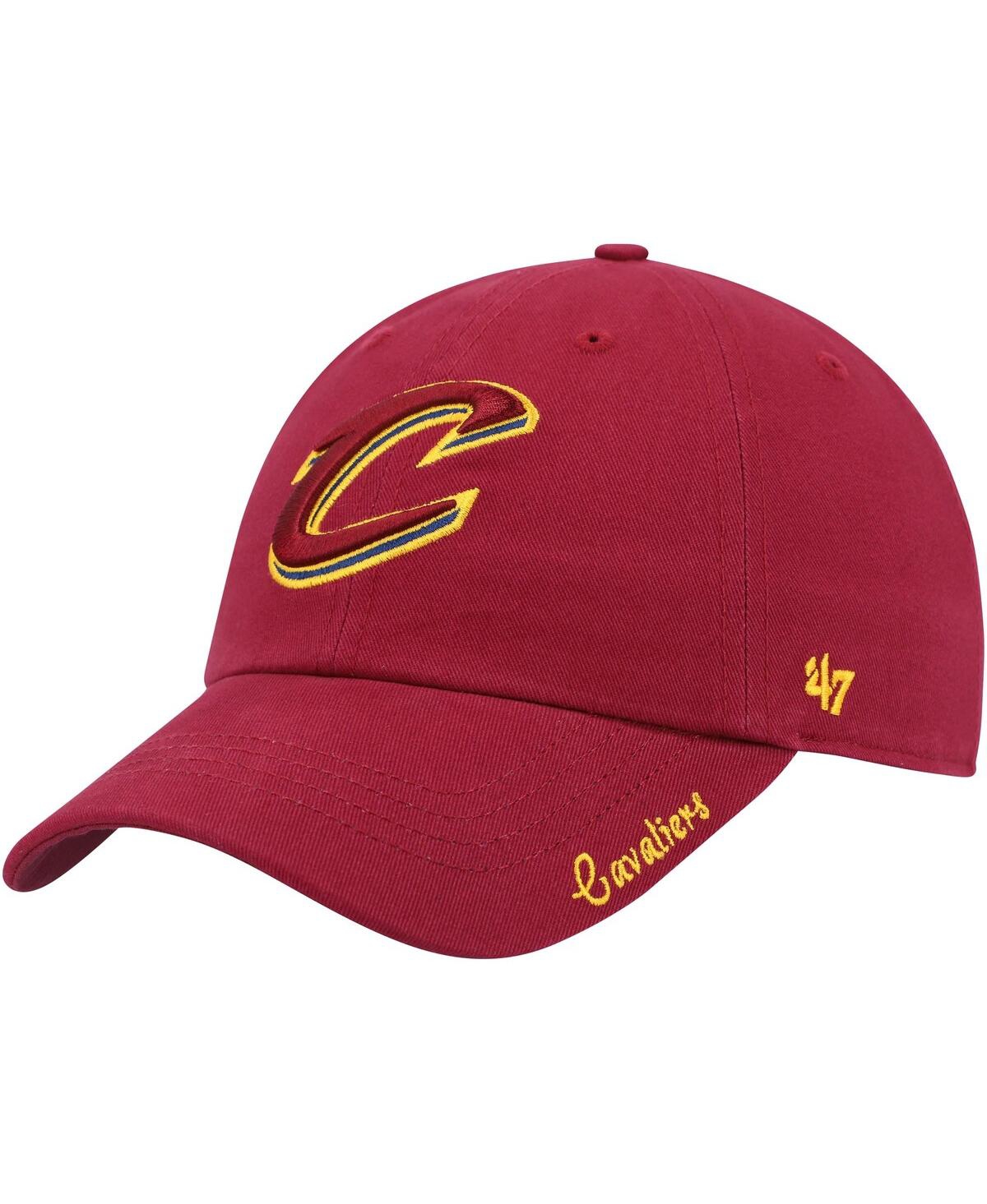 47 Brand Women's ' Wine Cleveland Cavaliers Miata Clean Up Logo Adjustable Hat In Red