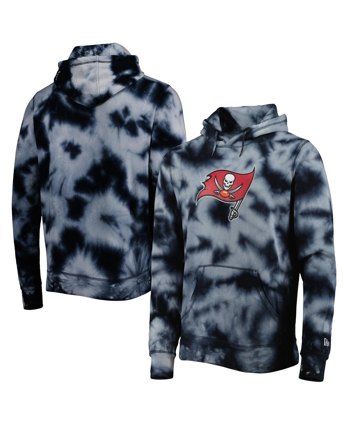 Men's New EraTampa Bay Buccaneers Team Tie-Dye Pullover Hoodie - Black