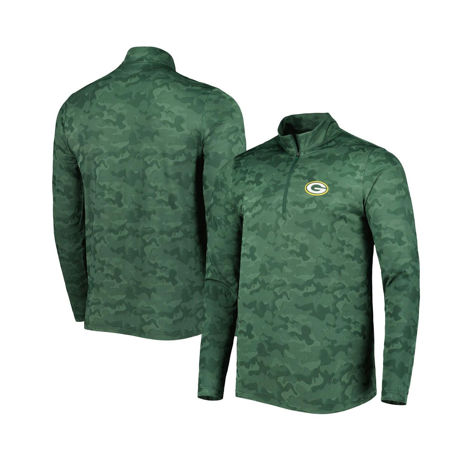Men's Green Green Bay Packers Brigade Quarter-Zip Sweatshirt