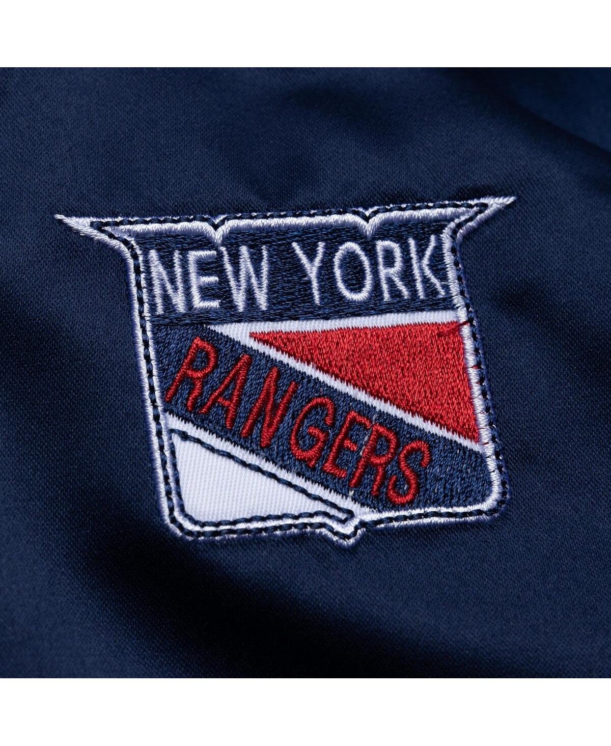 Mitchell & Ness Men's  Navy New York Rangers Satin Full-snap Varsity Jacket In Navy