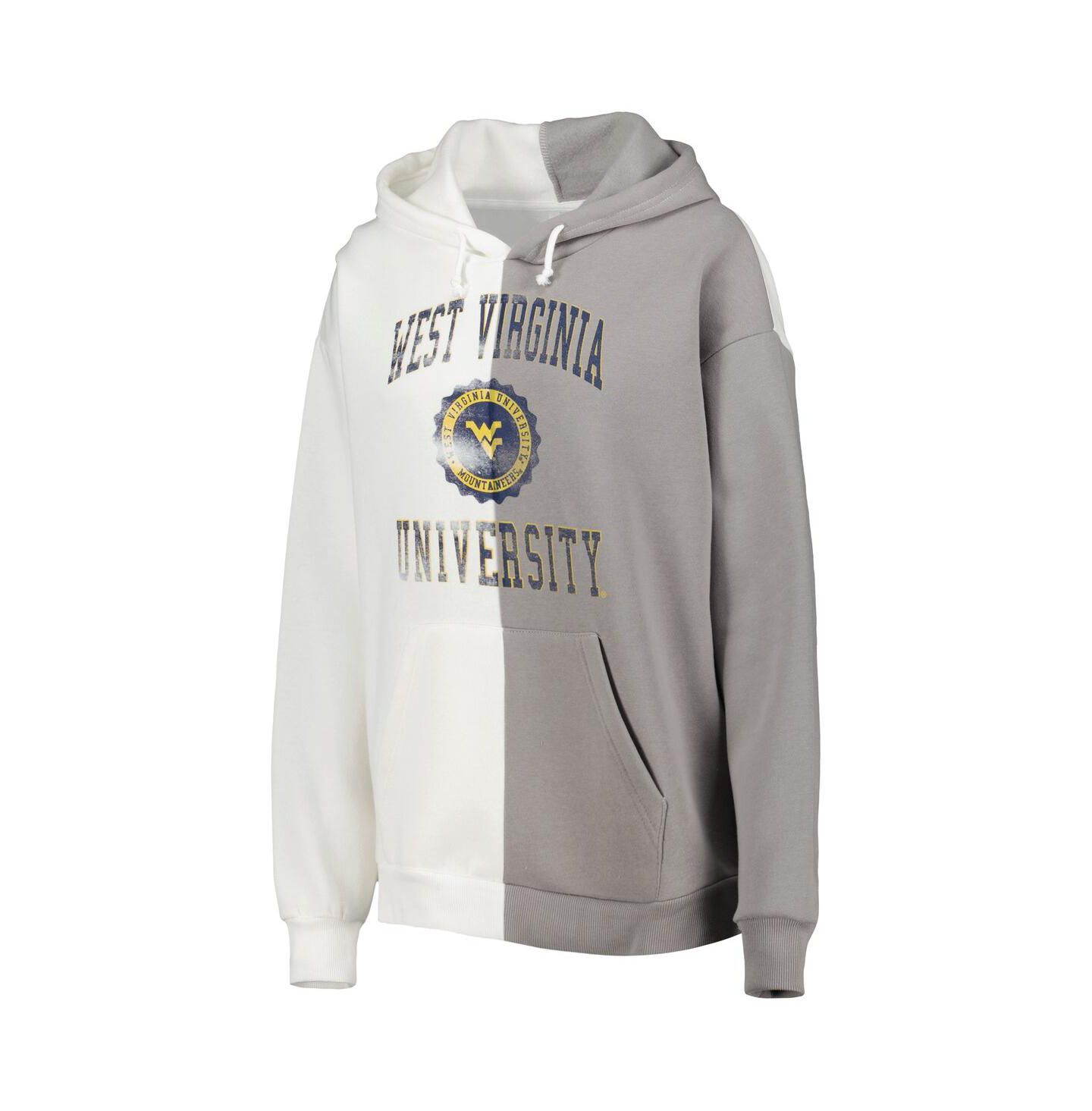 Женское худи Gameday Couture Gray, White West Virginia Mountaineers Split Pullover — фото 2