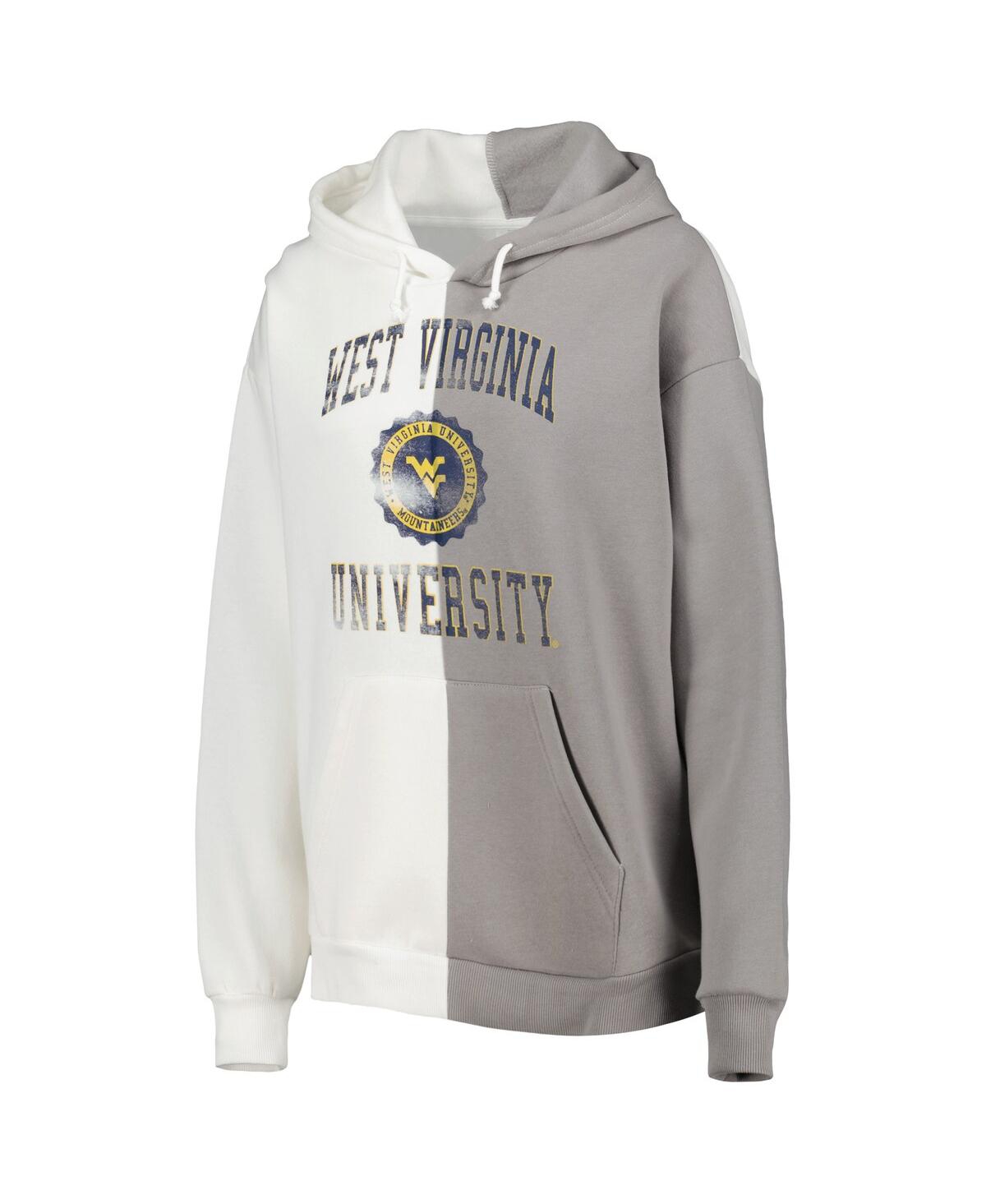 Women's Gameday Couture White West Virginia Mountaineers Split Pullover Hoodie - White