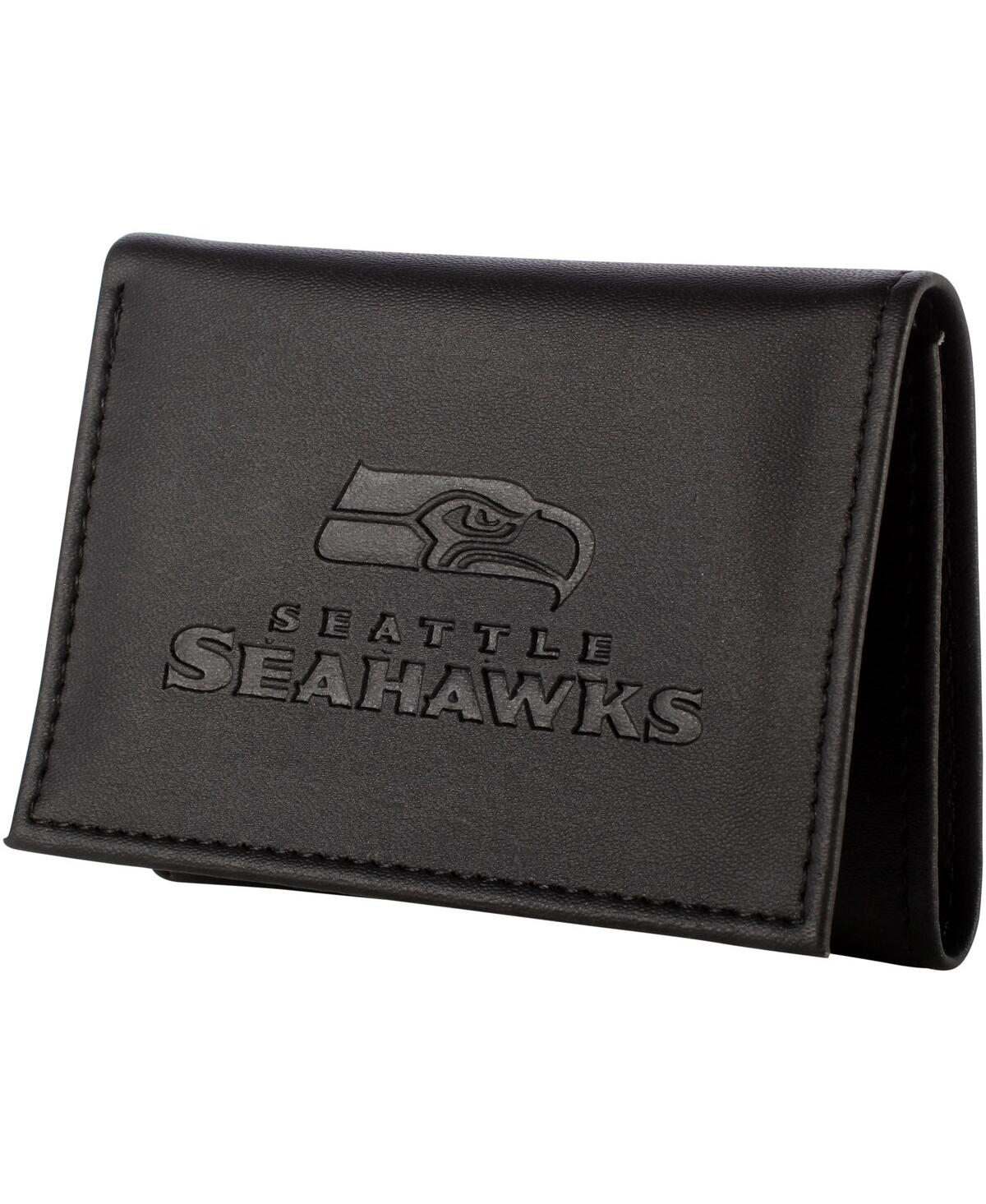 Men's Black Seattle Seahawks Hybrid Tri-Fold Wallet - Black