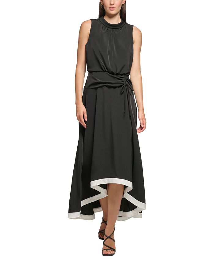 Mock neck store high low dress