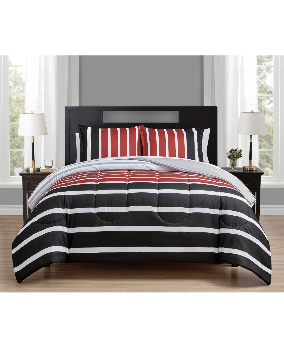 Sunham Ace 3-pc. Comforter Sets, Created For Macy's In Red