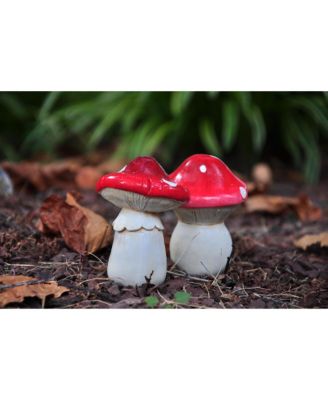 Garden Life Size Mushroom Statue, 2 pieces, Red