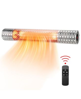 Costway 1500-Watt Silver Wall-Mounted Electric Infrared Space Heater Indoor and Outdoor With Remote