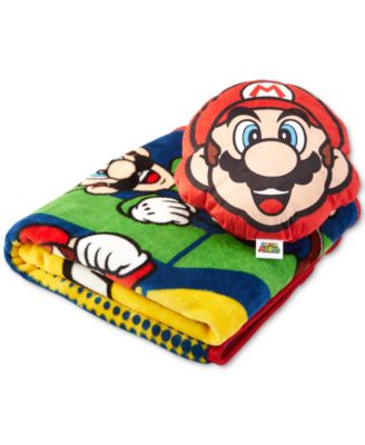SUPER MARIO Nintendo 2-Pc. Pillow & Blanket Nogginz Set