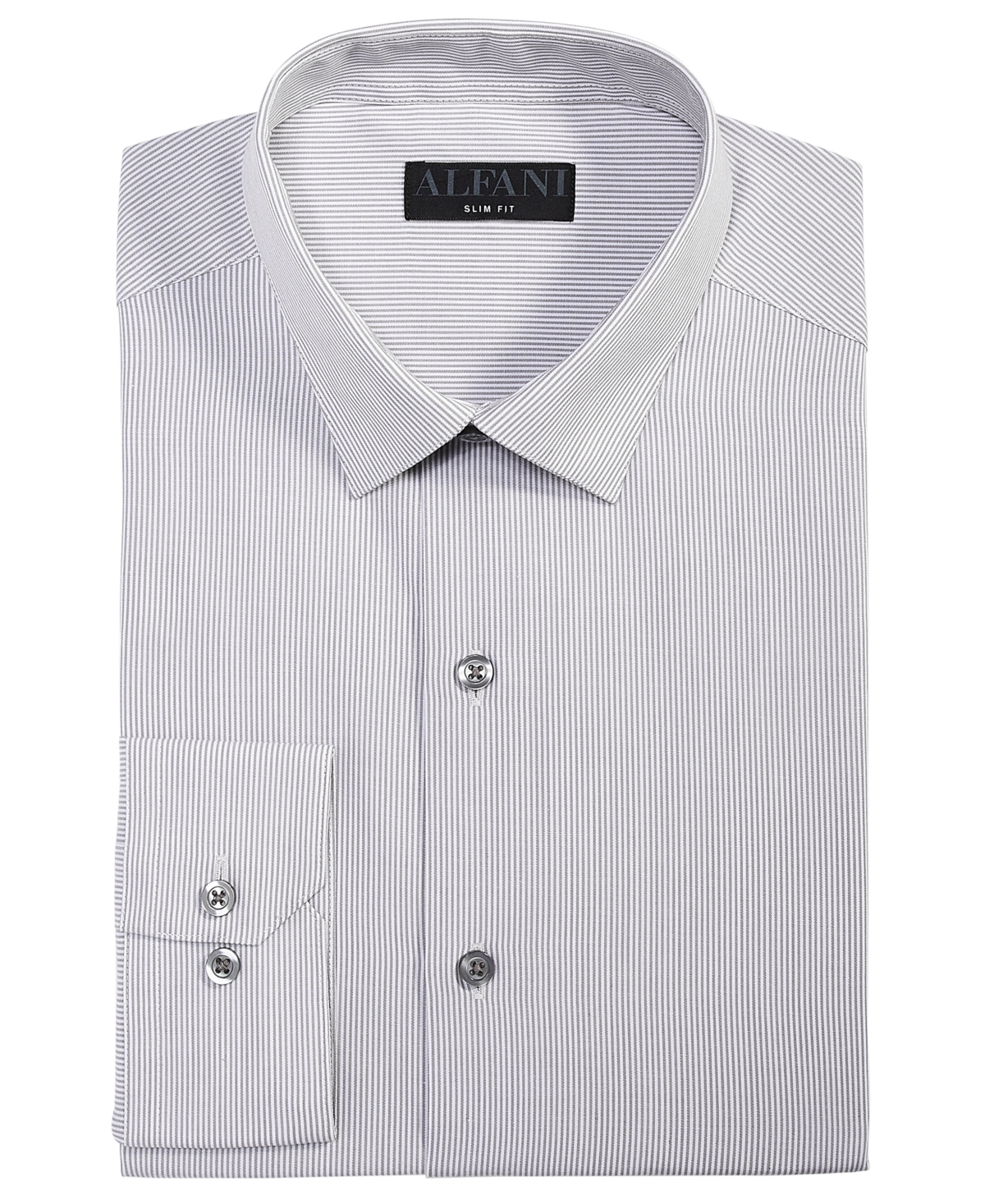Alfani Men's Slim-fit Stripe Dress Shirt, Created For Macy's In Grey