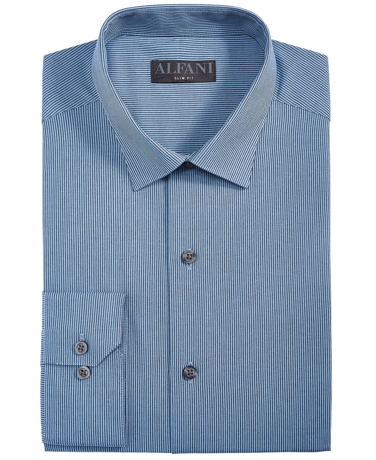 Alfani Men's Slim-fit Stripe Dress Shirt, Created For Macy's In Navy