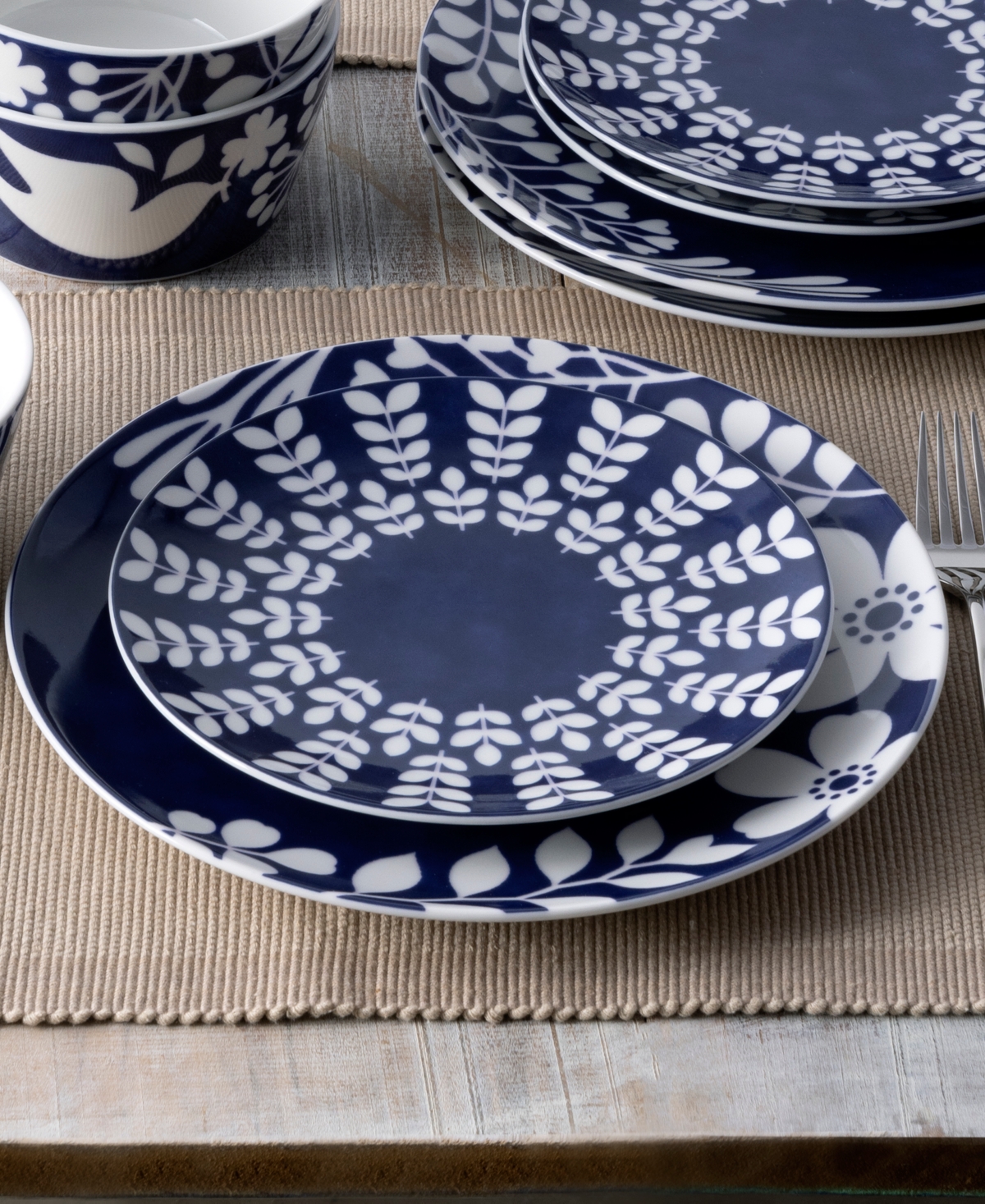 Noritake Bluefjord Set of 4 Dinner Plates