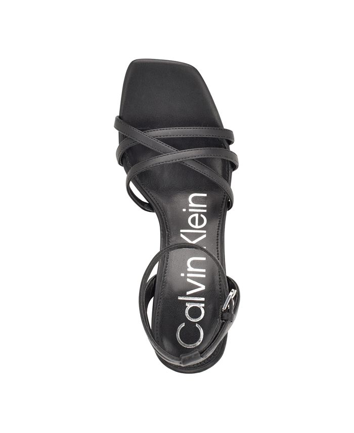 Calvin Klein Women's Qalat Square Toe Block Heel Dress Sandals Macy's