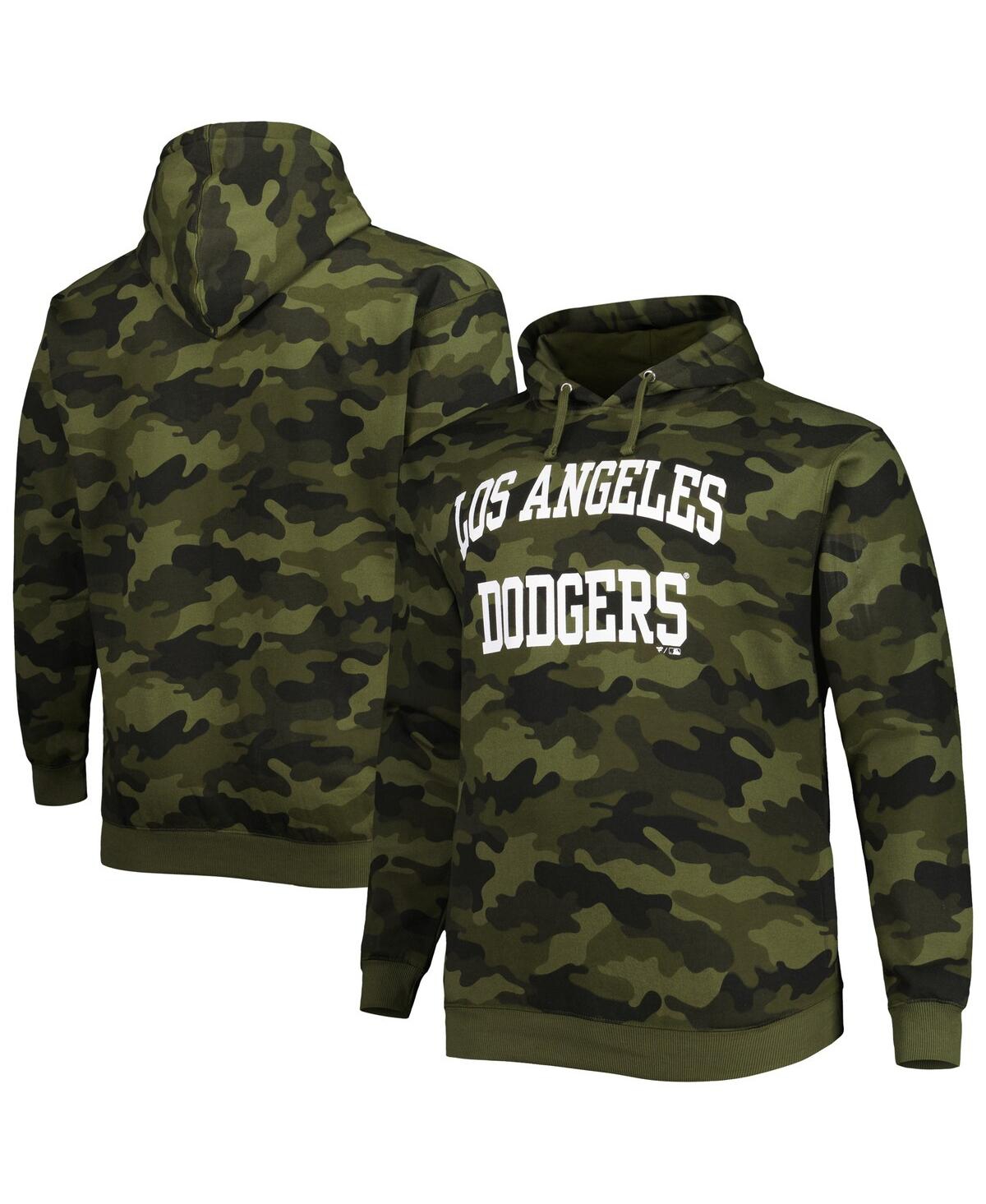 Men's Camo Los Angeles Dodgers Allover Print Big and Tall Pullover Hoodie - Camo