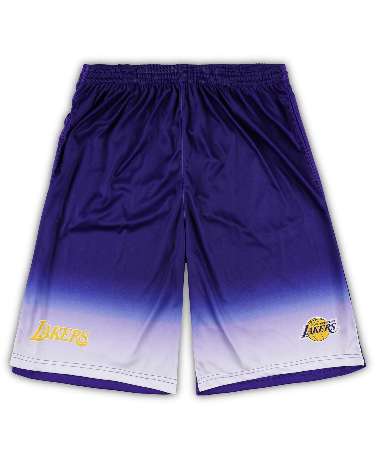 Shop Fanatics Men's  Purple Los Angeles Lakers Big And Tall Fadeaway Shorts
