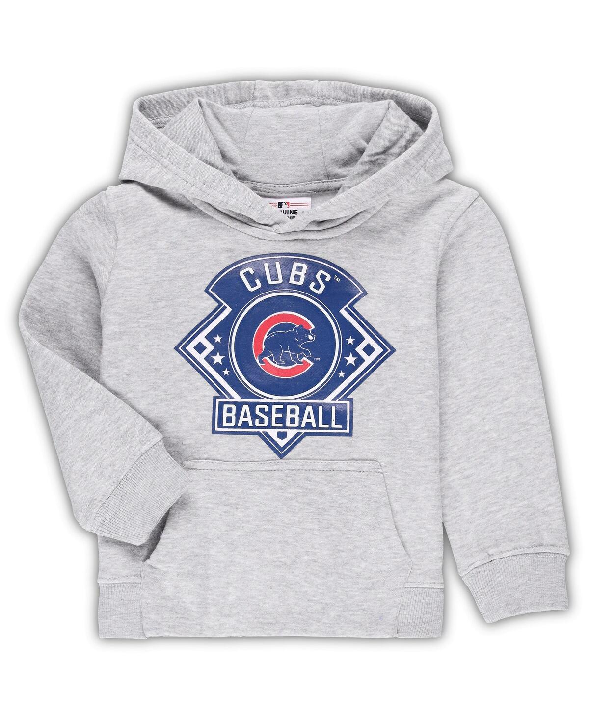 Outerstuff Babies' Toddler Boys And Girls Heather Gray Chicago Cubs Fence Swinger Pullover Hoodie