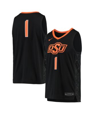 Men's #1 Black Oklahoma State Cowboys Team Replica Basketball Jersey