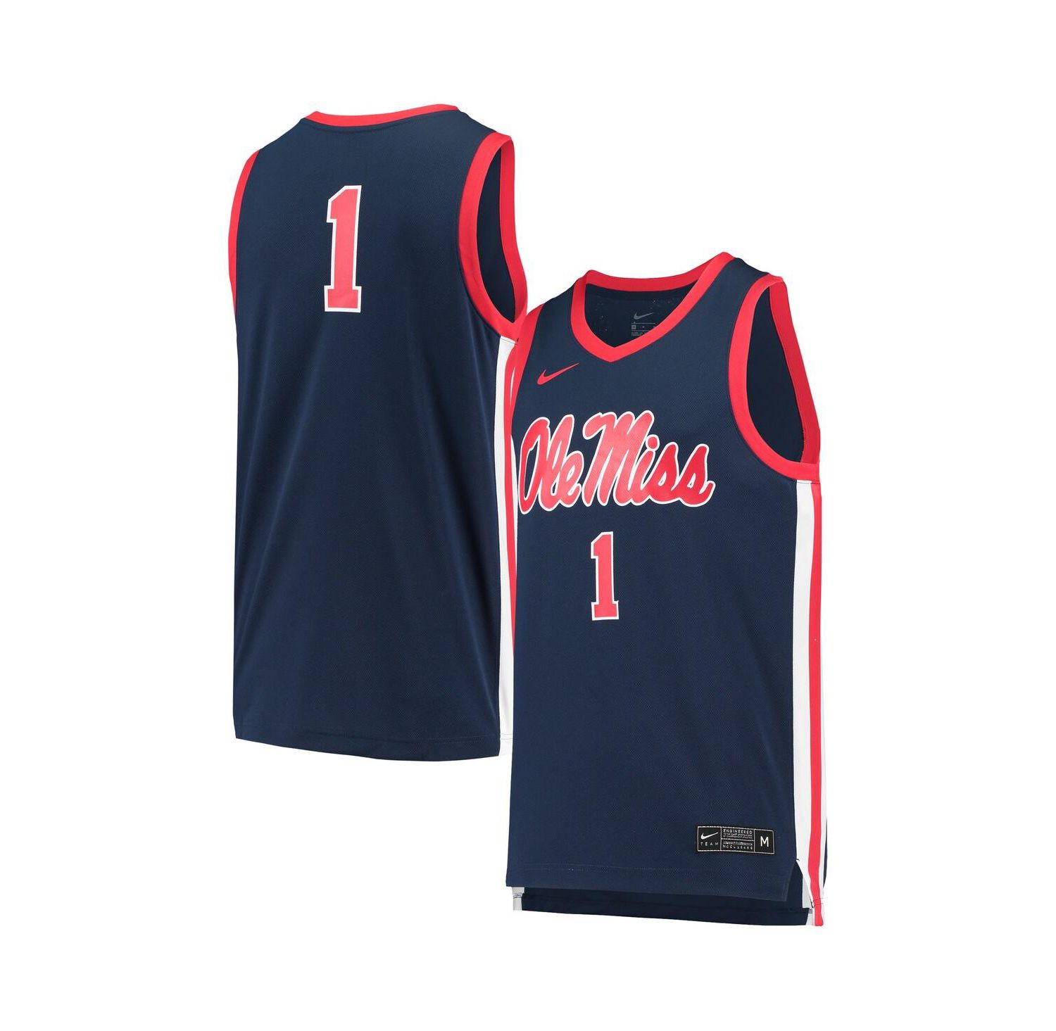 Men's #1 Navy Ole Miss Rebels Replica Basketball Jersey