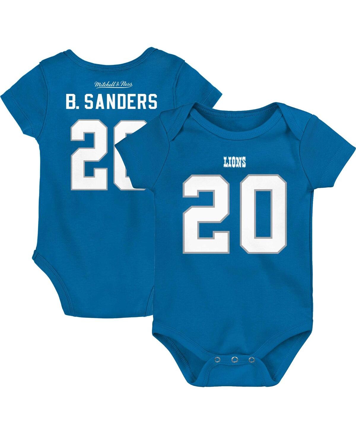 Mitchell & Ness Newborn And Infant Boys And Girls  Barry Sanders Blue Detroit Lions Retro Name And Nu In Blue