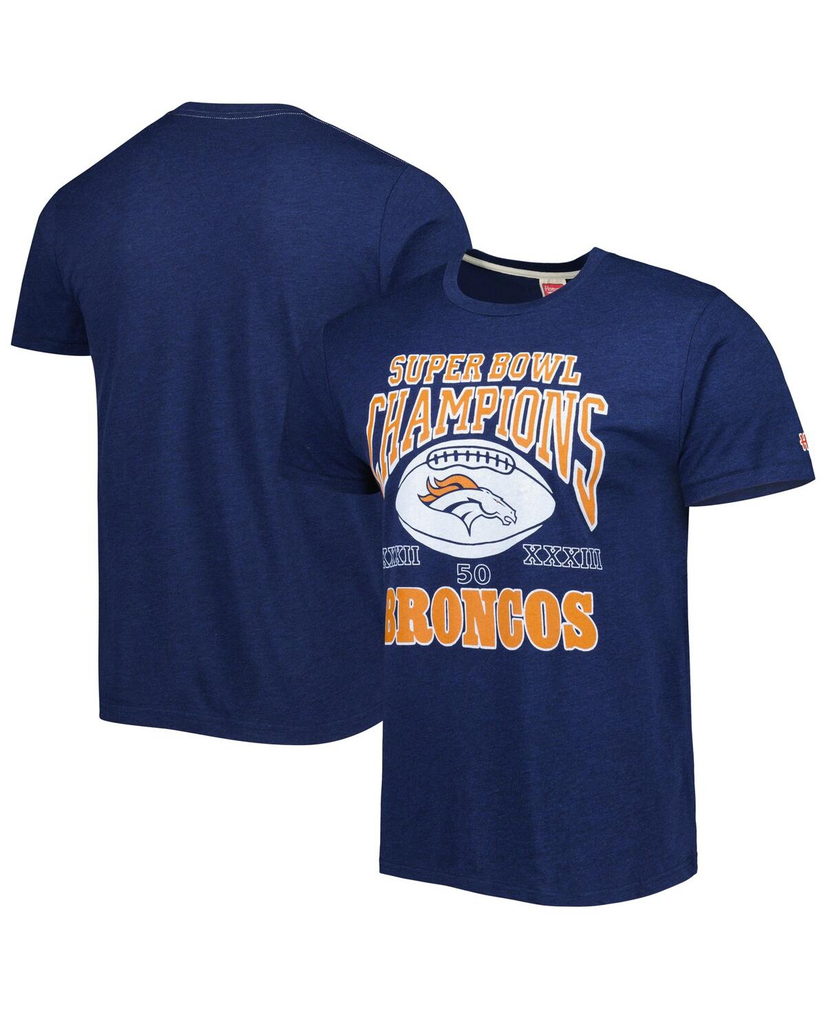 Shop Homage Men's  Navy Denver Broncos Super Bowl Classics Tri-blend T-shirt