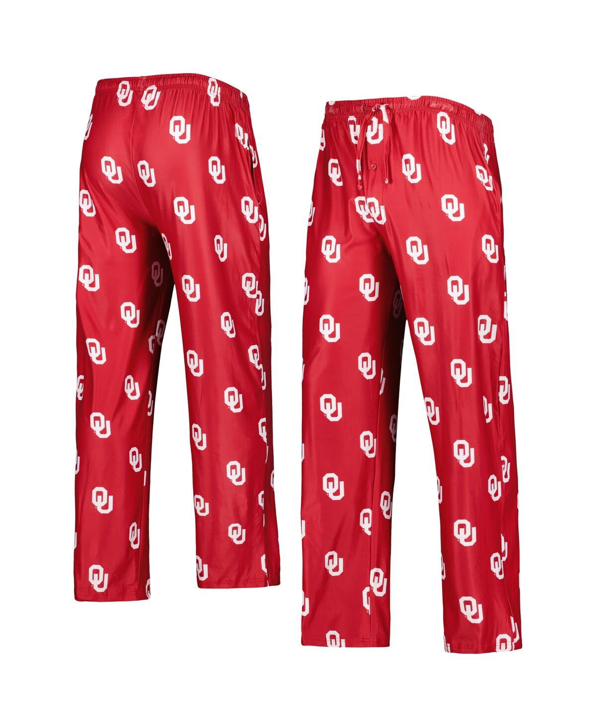 Concepts Sport Crimson Oklahoma Sooners Logo Flagship Allover Print Pants In Crimson