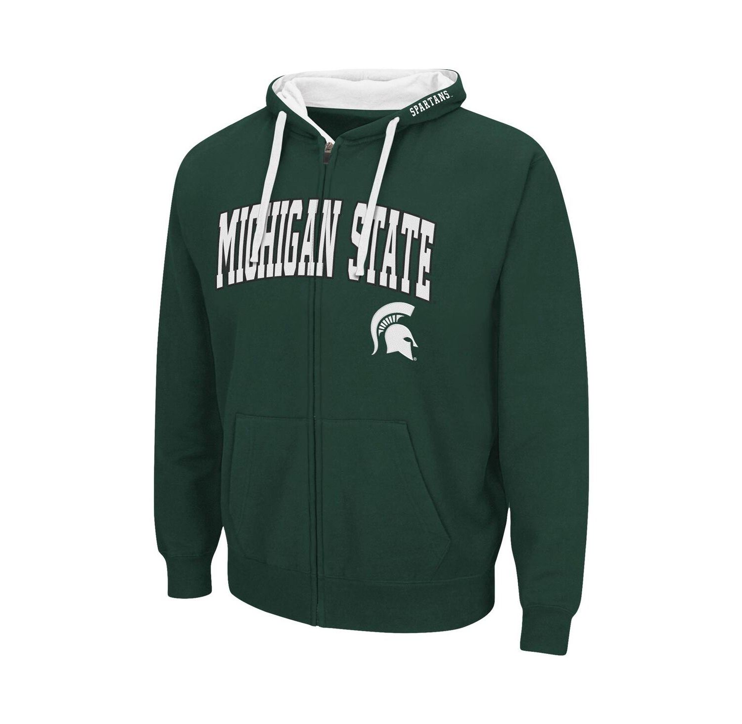 Men's Green Michigan State Spartans Big and Tall Full-Zip Hoodie
