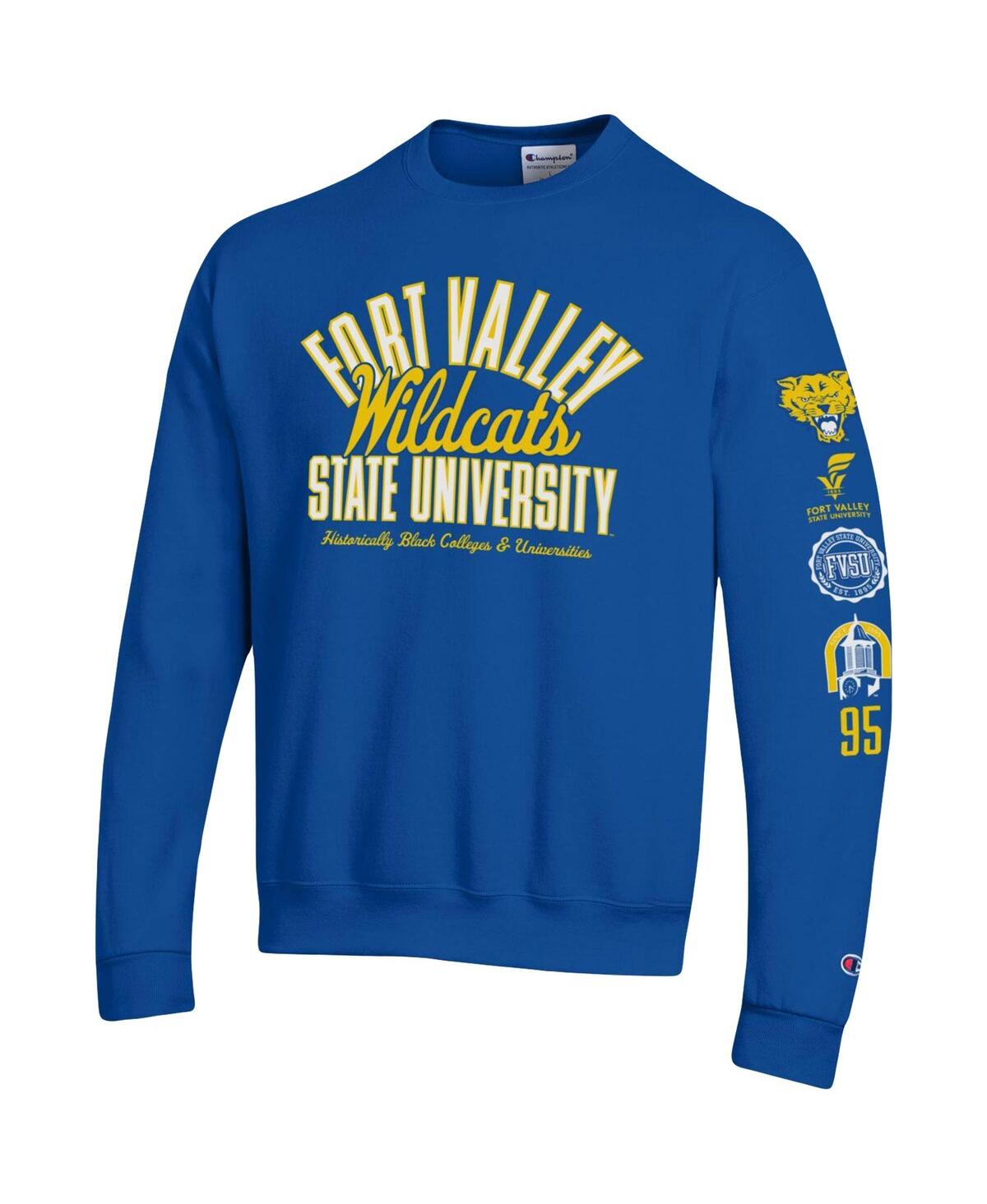 Champion Royal Fort Valley State Wildcats 2-hit Powerblend Pullover Sweatshirt In Royal