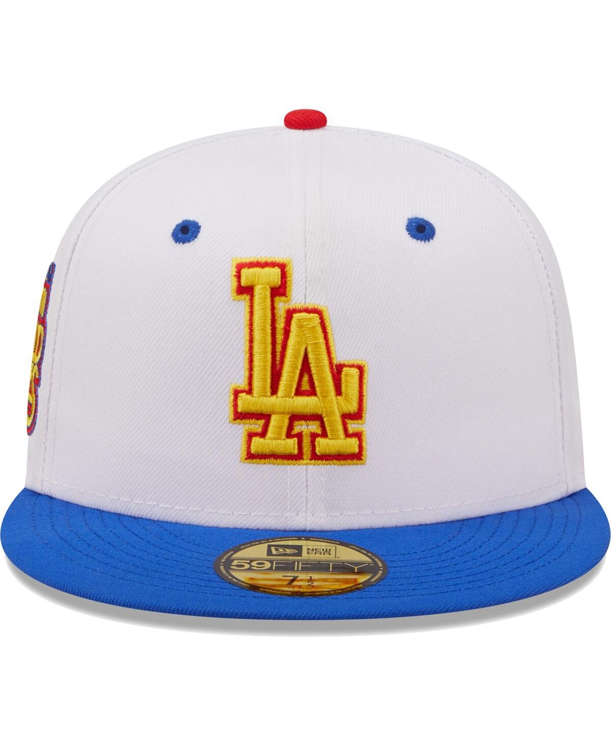 New Era Men's  White, Royal Los Angeles Dodgers 75th World Series Cherry Lolli 59fifty Fitted Hat In White,royal