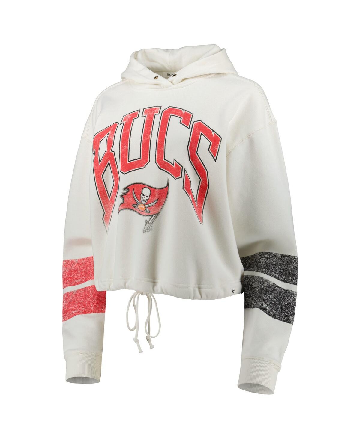 47 BRAND WOMEN'S '47 BRAND OATMEAL TAMPA BAY BUCCANEERS HARPER PULLOVER HOODIE 