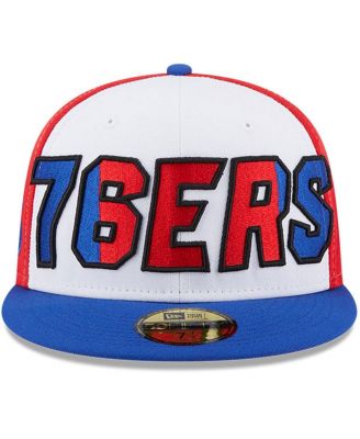 Men's White, Royal Philadelphia 76ers Back Half 9FIFTY Fitted Hat