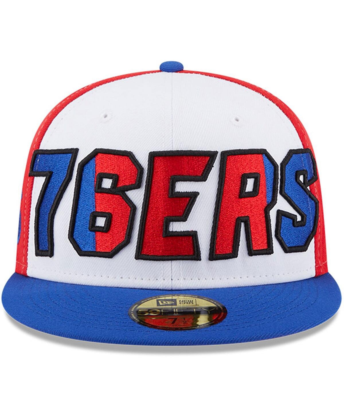 New Era Men's  White, Royal Philadelphia 76ers Back Half 9fifty Snapback Hat In White,royal