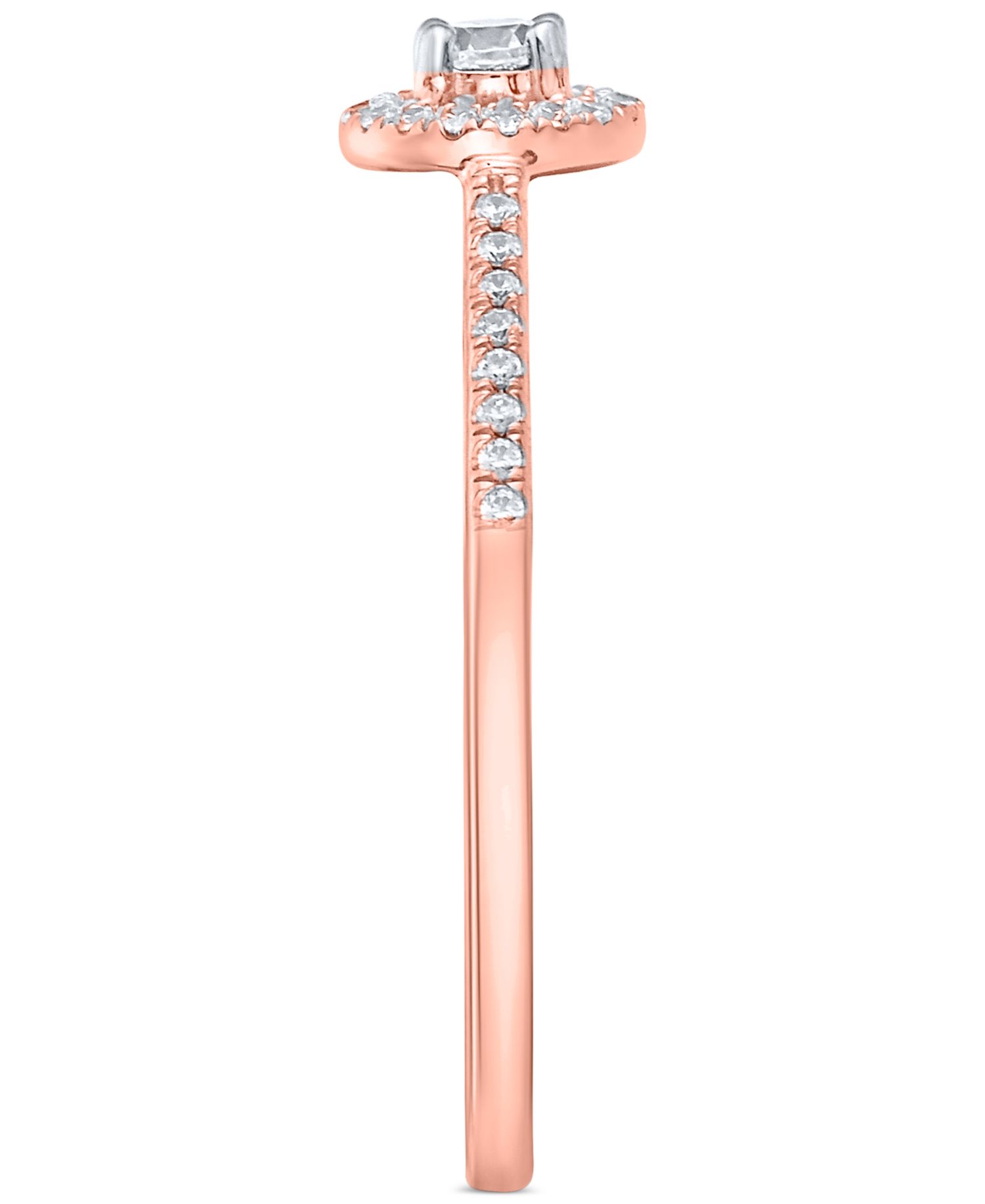 Diamond Halo Engagement Ring (1/4 ct. t.w.) in 14k White, Yellow or Rose Gold