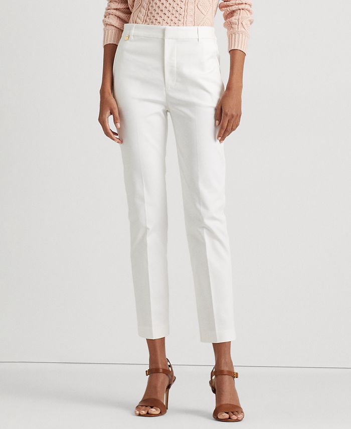 Ralph Lauren Women's Stretch Chino Ankle Pants White Size 14 – Steals