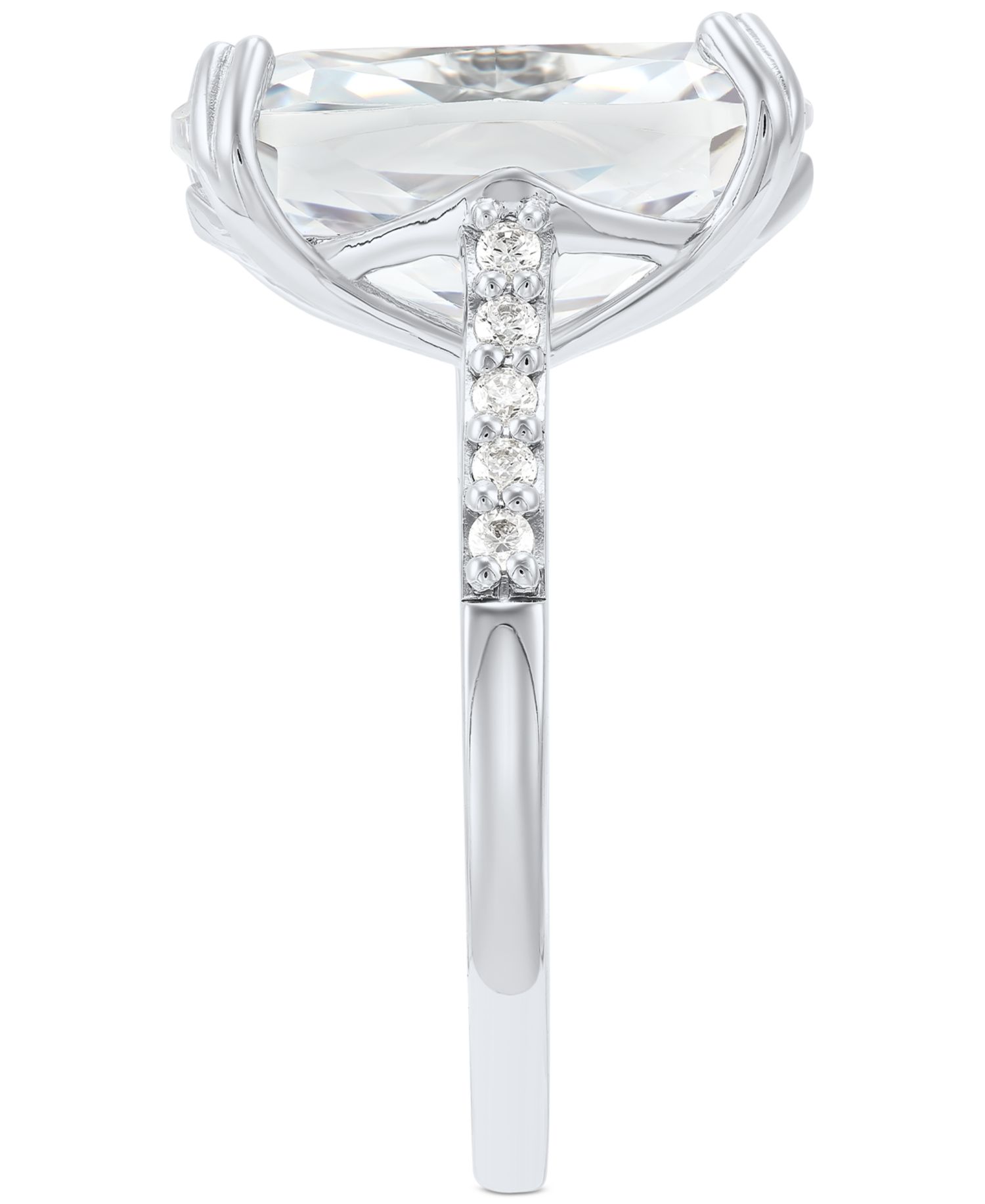 Cubic Zirconia Oval Ring in Sterling Silver (15-5/8 ct. t.w.)