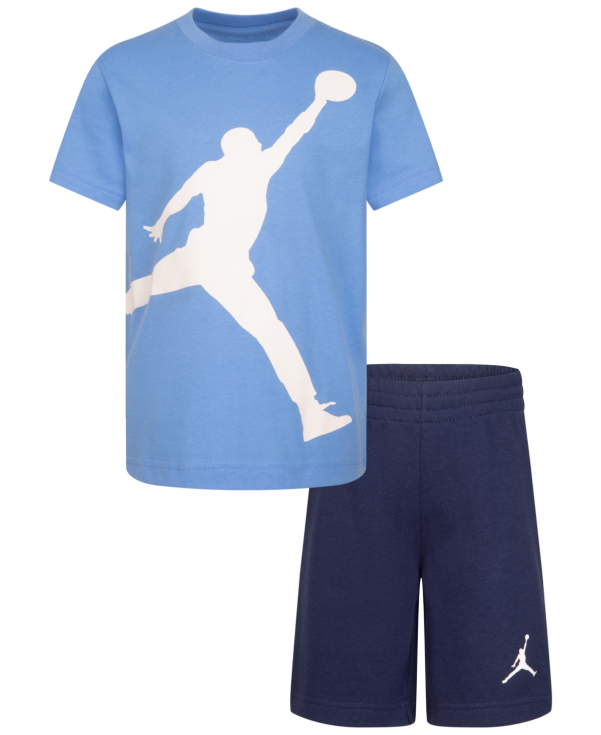 Shop Jordan Little Boys Jumbo Jumpman T-shirt And Shorts, 2 Piece Set In Midnight Navy