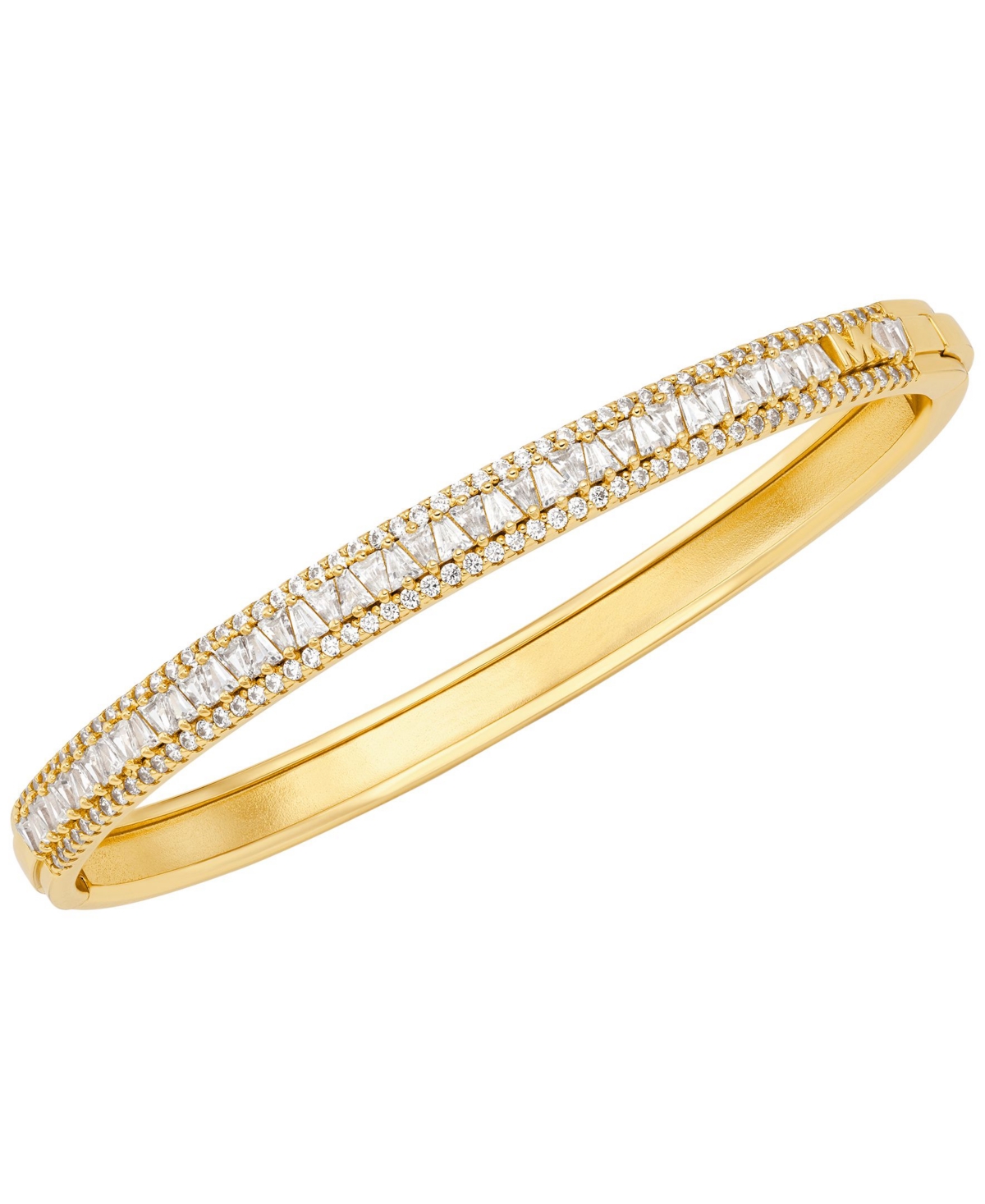 Michael Kors Tapered Baguette And Pave Bangle Bracelet In Gold