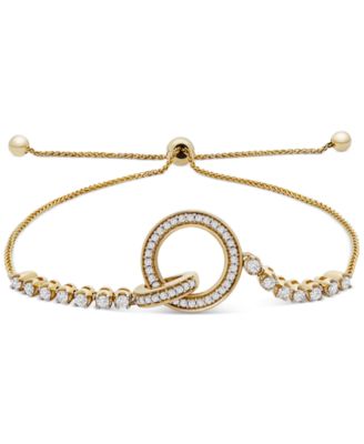 Wrapped - Diamond Interlocking Loop Bolo Bracelet (1/3 ct t.w.) in 14k Gold