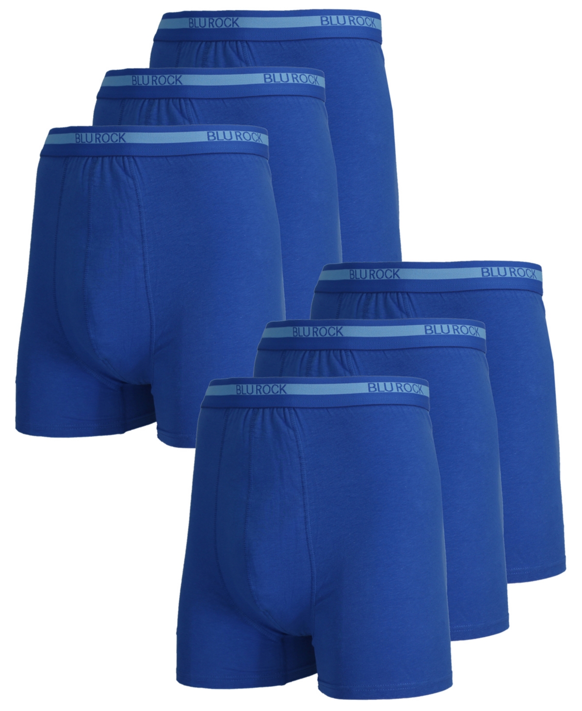 Blu Rock Men's Stretch Cotton Boxer Briefs Underwear, Pack Of 6