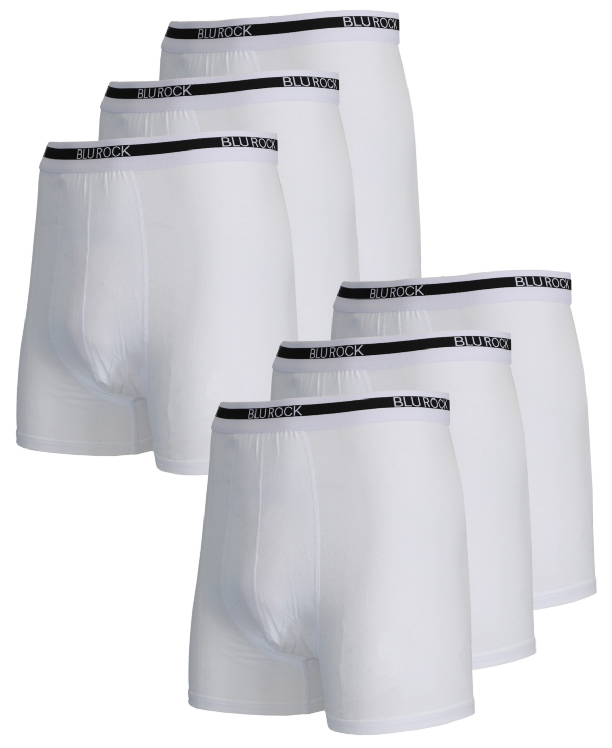 Blu Rock Men's Stretch Cotton Boxer Briefs Underwear, Pack Of 6