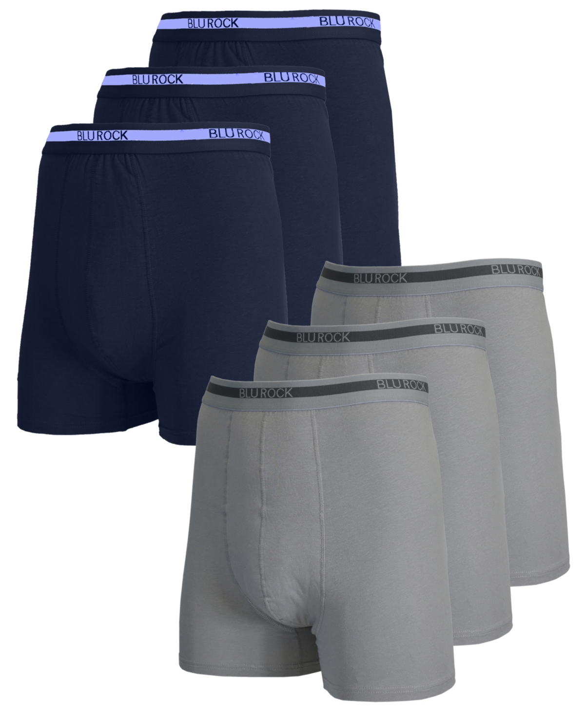 Blu Rock Men's Stretch Cotton Boxer Briefs Underwear, Pack Of 6 In Multi