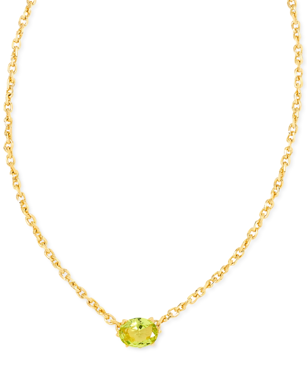 Kendra Scott Single Stone 16" Adjustable Pendant Necklace In Peridot Crystal