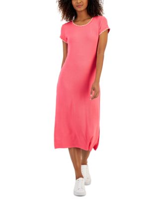Tommy Hilfiger - Women's Short Sleeve Ribbed Midi Dress