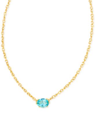 Single Stone 16" Adjustable Pendant Necklace